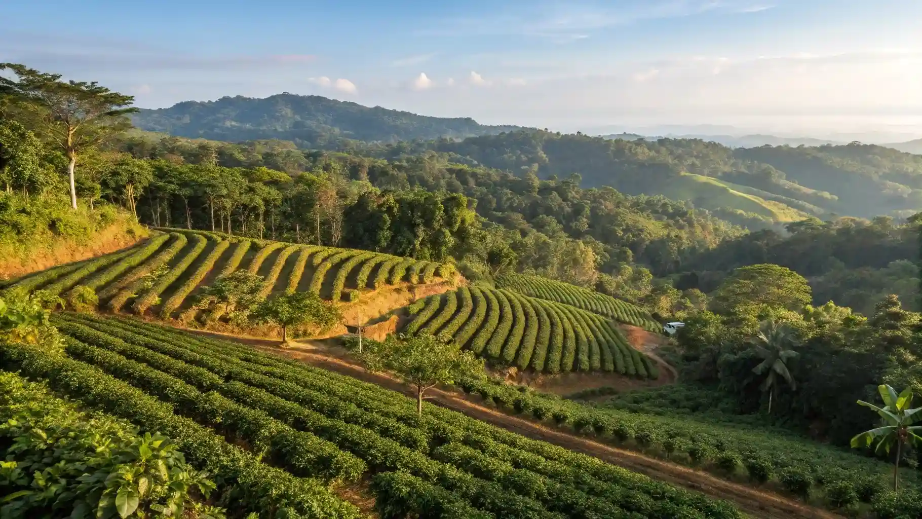Highland plantation terraces, Kintamani